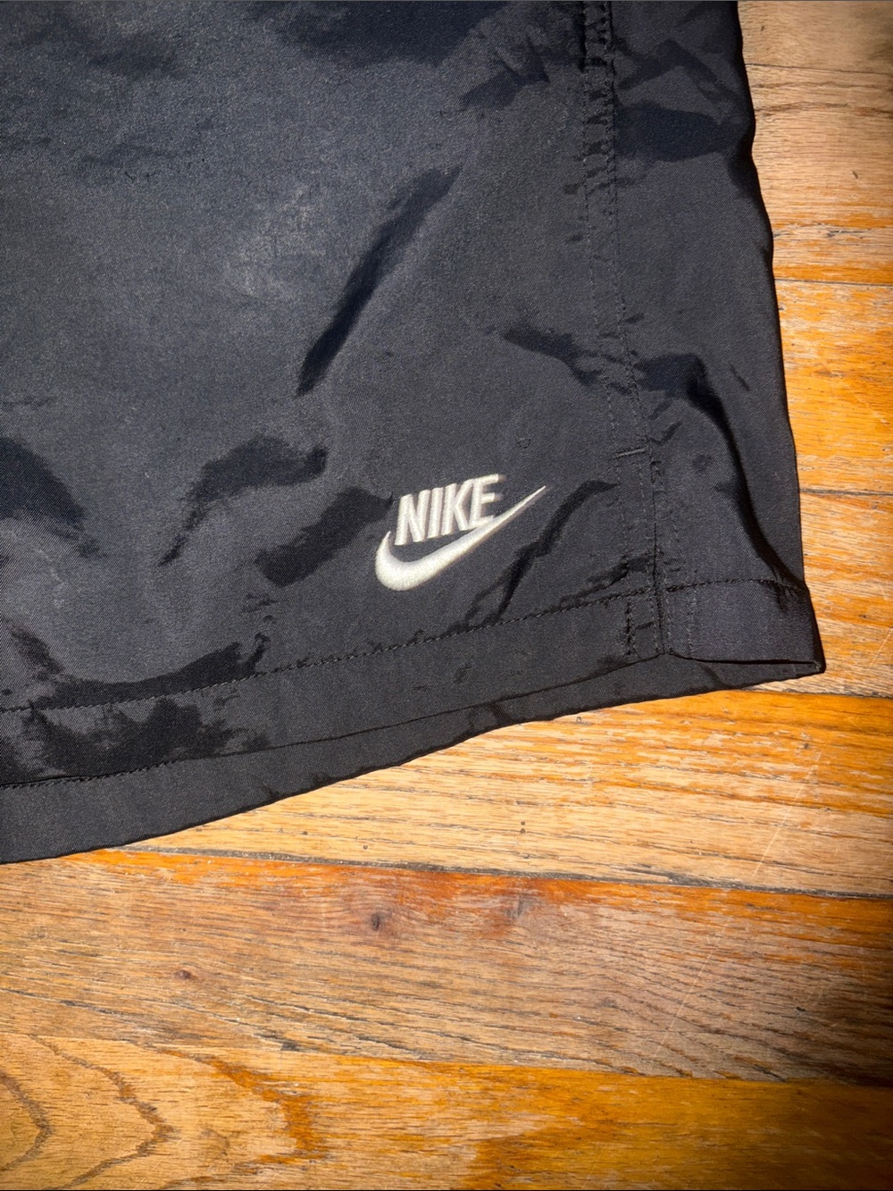 Nike Black Athletic Shorts with White Drawstring and Logo - Picture 2 of 5